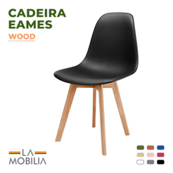 Cadeira Charles Eames Wood Polipropileno Sala de Jantar