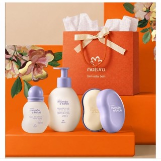 Natura Mamãe e Bebe kit Relaxante Colônia, Hidratante e Sabonete c/ Saboneteira