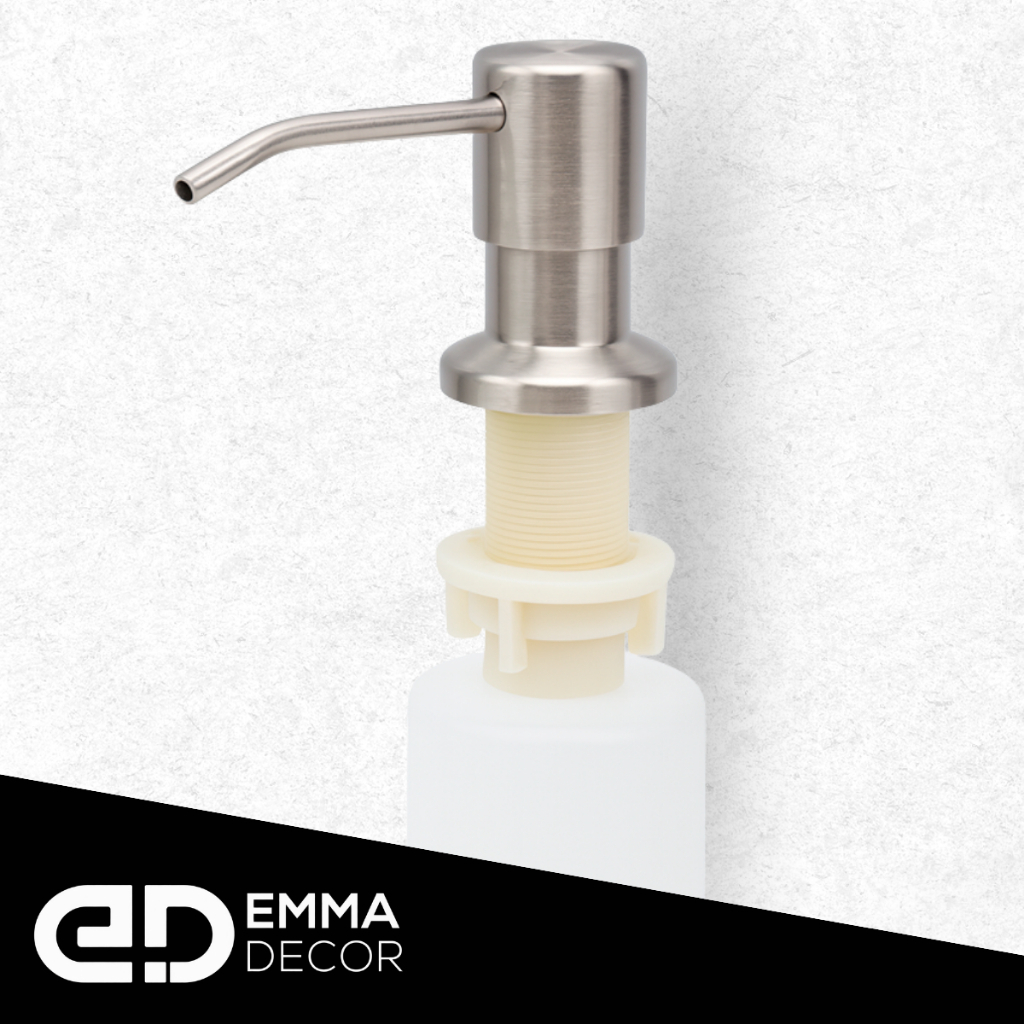 Dispenser Detergente/Dosador Inox Cozinha Pia Porta Sabonete Liquido Embutir 330 ML - Demima