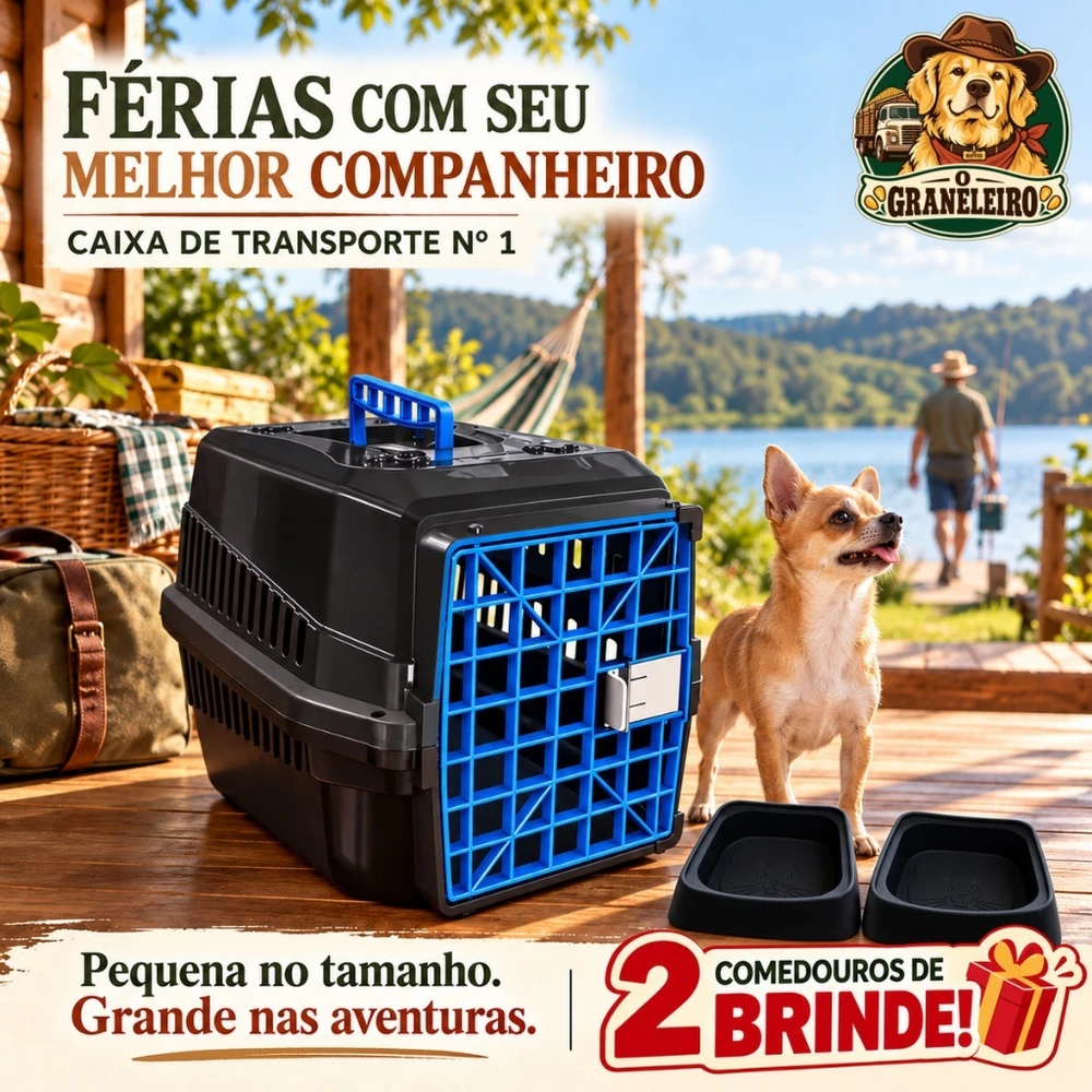 MecPet Caixa De Transporte N1 Cachorro Gato Pet Pequeno Porte Porta Com Trava MEC LINHA BLACK Produto Novo