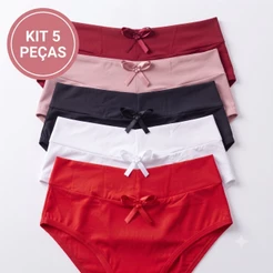 Kit 5 Calcinhas Cinta Cintura Alta Aperta Culote Reduz Medidas Adulto Feminina Lingerie Feminina
