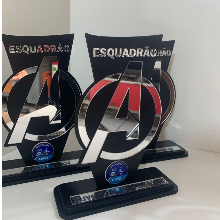 Troféu Personalizado 25cm MDF + Acrílico | Premiação Esportiva, Eventos e Empresas