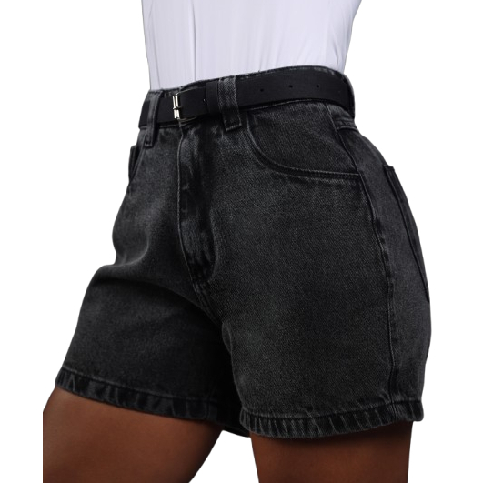 Short Pedalete Jeans Feminino Sem Lycra, Cintura Alta , Revesst Jeans