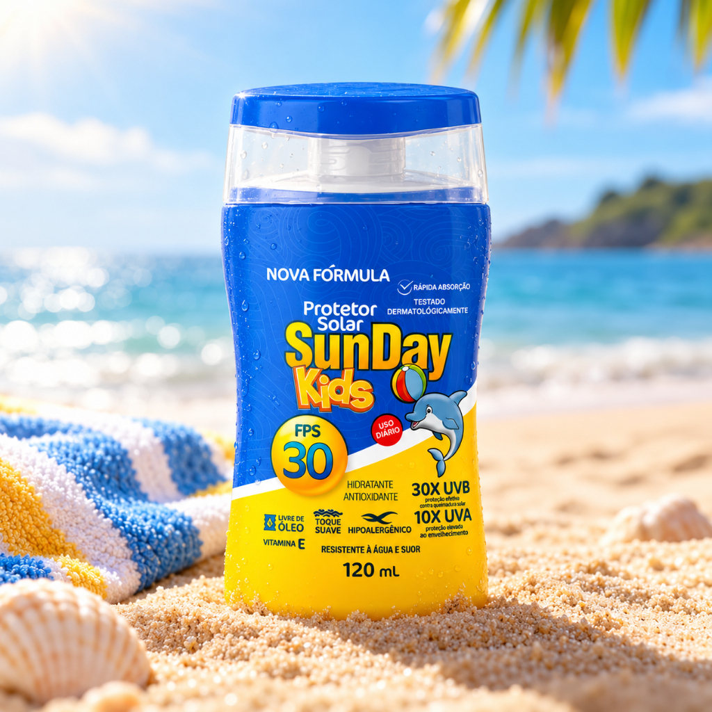 Protetor Solar Infantil Kids FPS 30 Sunday 120ml Proteção