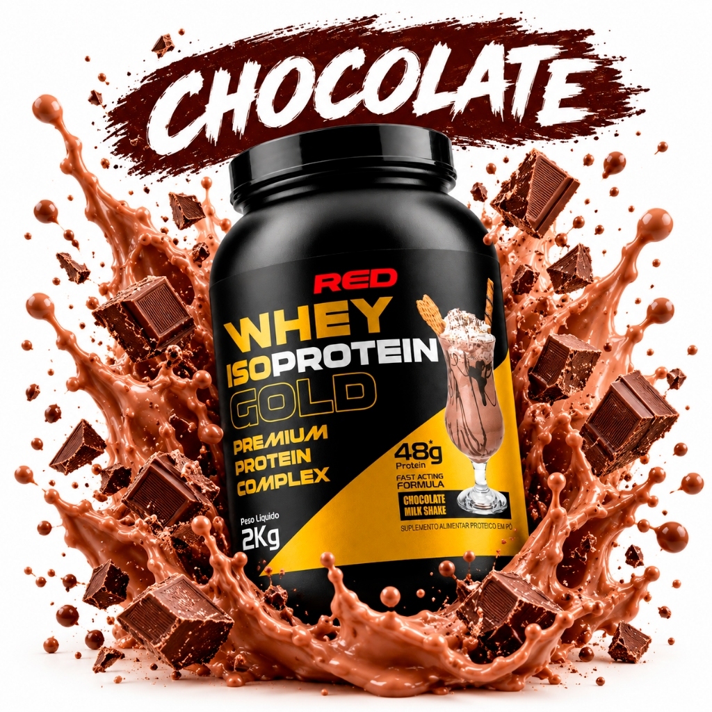 Isoprotein Gold 2kg - Red Series - Whey Protein Isolado e Concentrado Blend