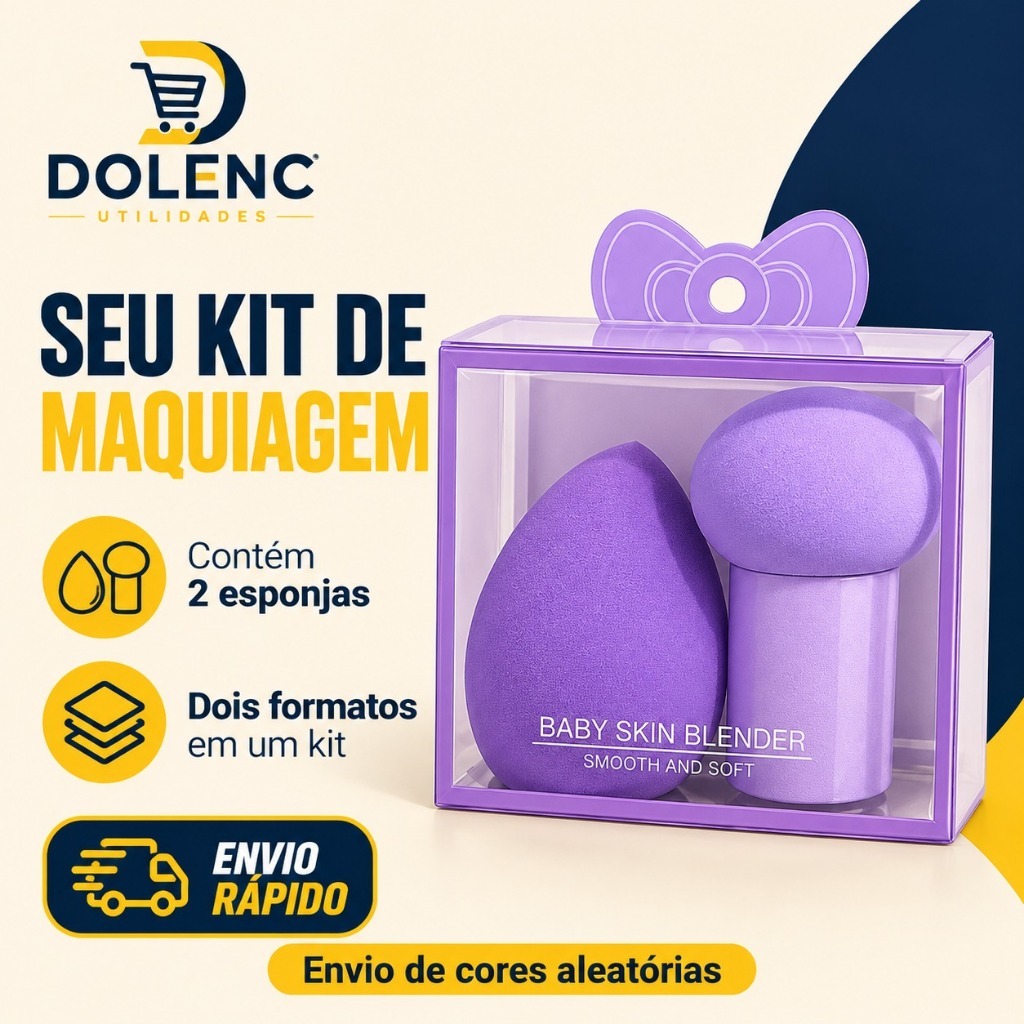 Kit 2 Esponjas de Maquiagem Gota e Cogumelo para Base Corretivo