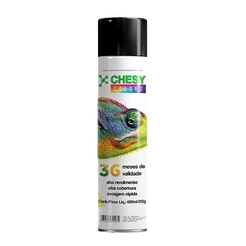 Kit 6 tintas Spray Metalico Preto Semi-Brilho Lata 400ml Chesy