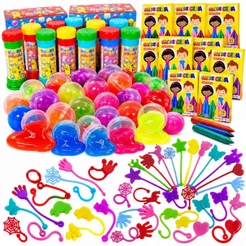 Kit 30 Mini Giz de Cera + 30 Bolha De Sabão + 30 Slime + 30 Gruda Lembrancinha Festa Criança Prenda