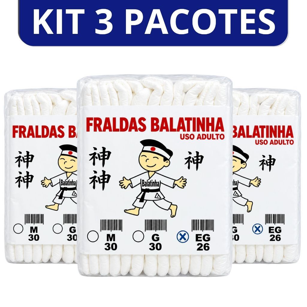 kit 3 Pacotes Fraldas Segunda Linha Geriátrica Tam XG 78 und