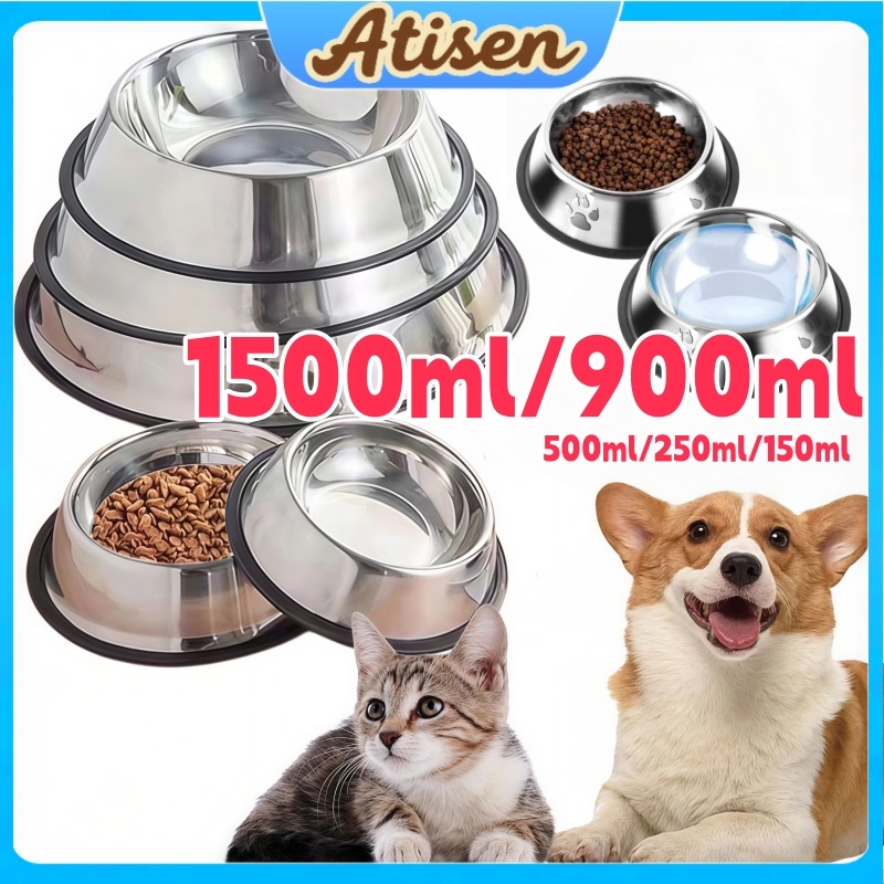 Comedouro Cachorro Bebedouro Inox 304 Para Pet Gato Antiderrapante Base Silicone