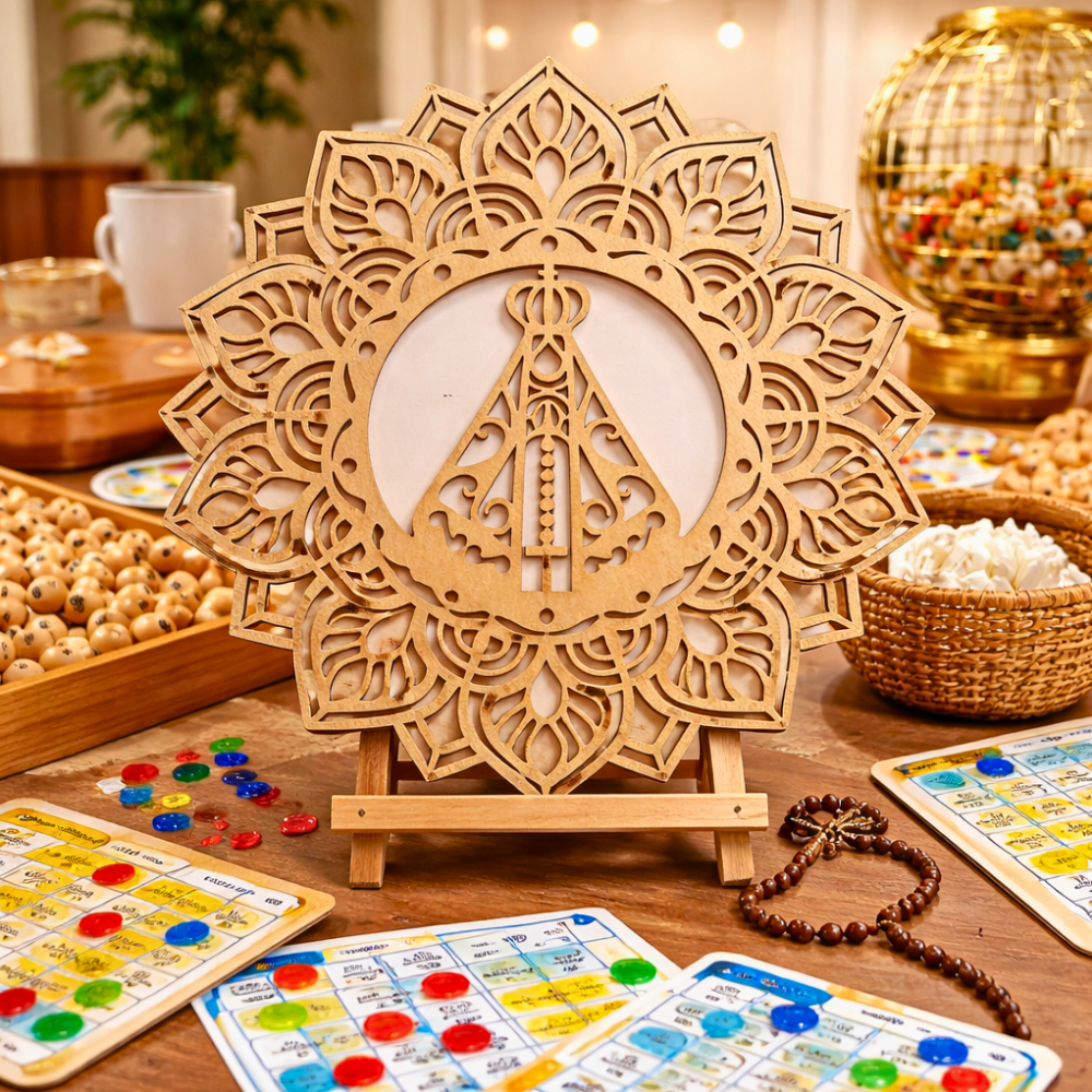 Kit 15 Mandalas Nossa Senhora Aparecida MDF 30cm Artigo Católico Decorativo M204