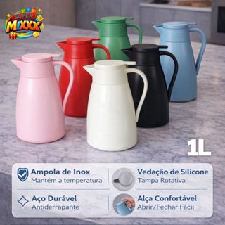 Garrafa Térmica 1L Tampa com Trava e Alta Conservação Para Café e Chá em Oferta na Shopee