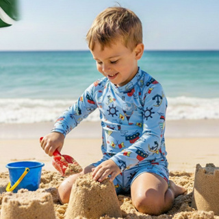 Conjunto infantil fator solar uv50+ varias estampas 2 ao 8 em Oferta na Shopee