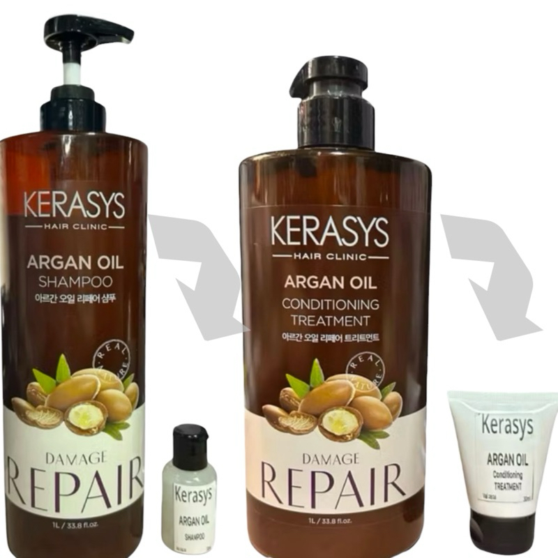 kit kerasys nutricao argan oleo 1shampoo 30Ml+1Mascara de tratamento 30Ml