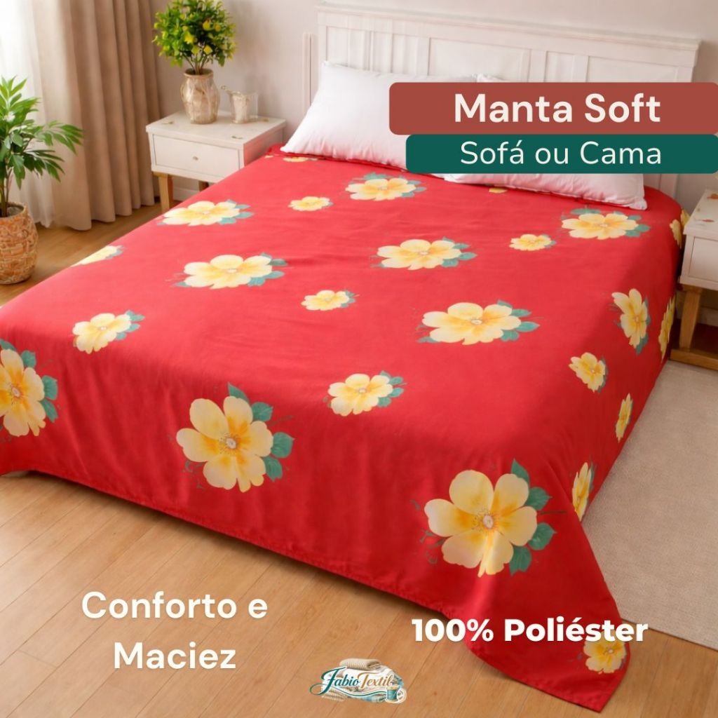Manta Soft para Sofá ou Cama Conforto, Maciez e Elegância para Sua Casa