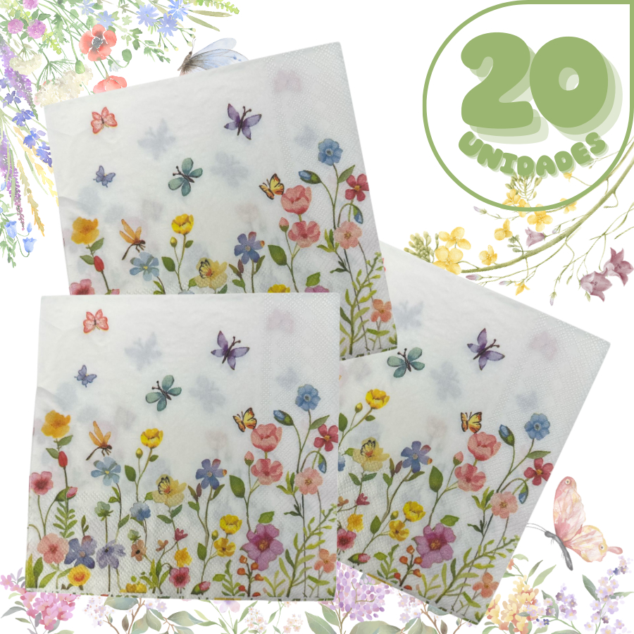 Guardanapo De Papel Folha Dupla 20 Un Primavera Encantada