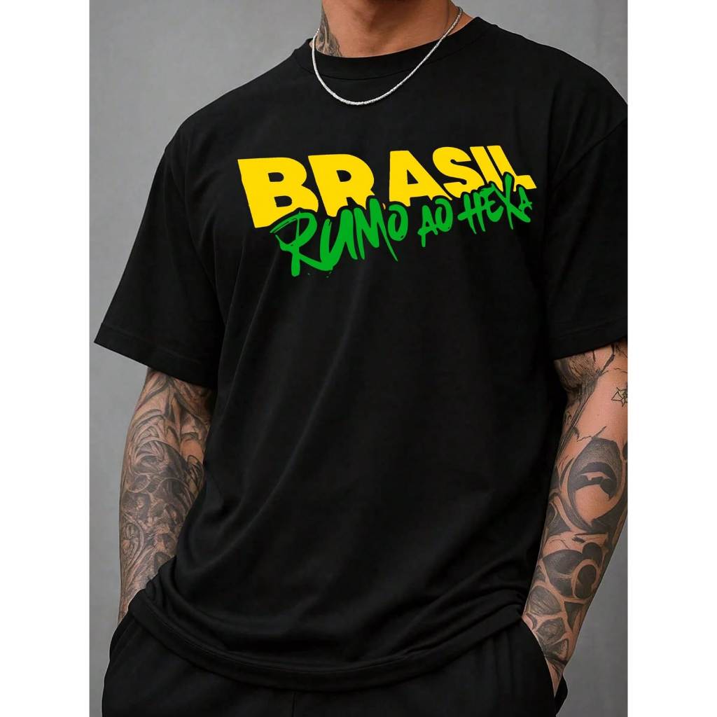 camiseta basica rumo ao hexa seleção brasileira 2026