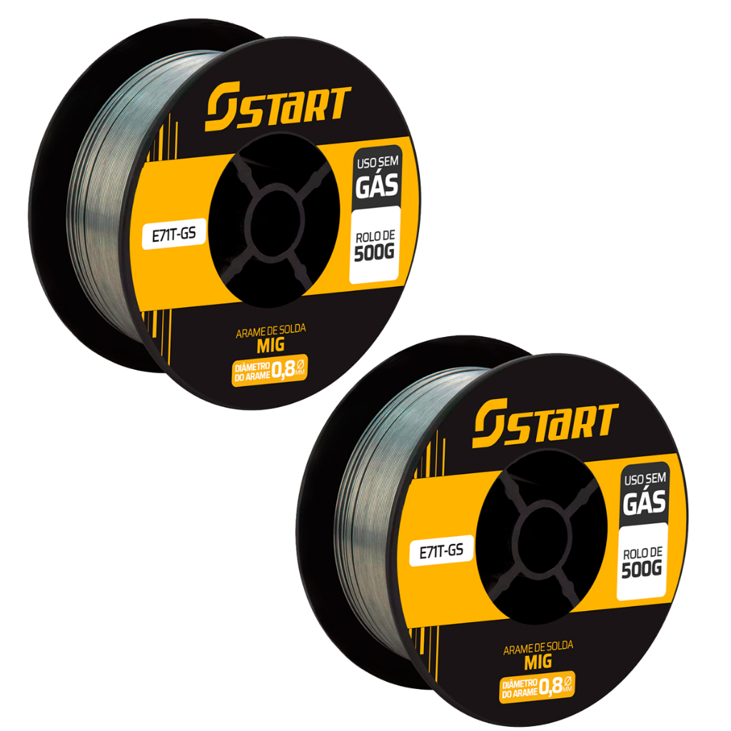 Kit 2 Arames de Solda MIG 0,8mm Tubular sem uso de gás 0.5KG Start em Oferta na Shopee