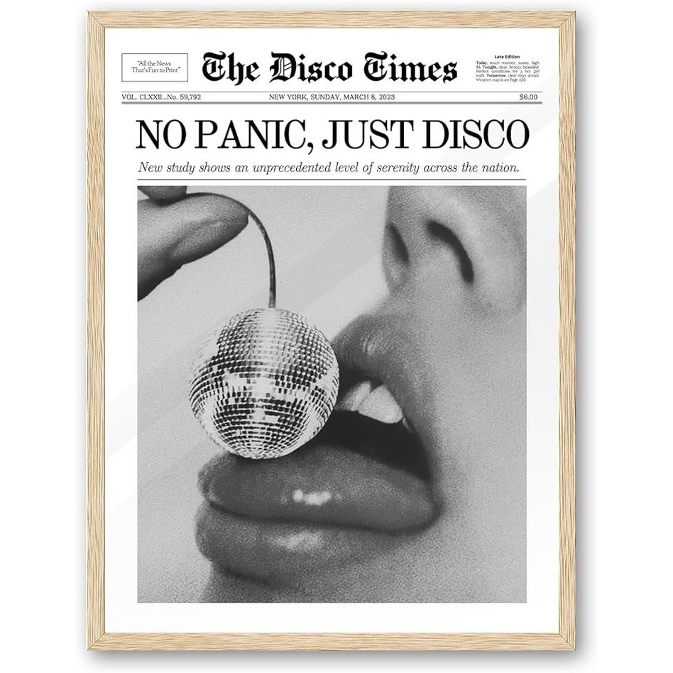 Quadros Decorativos The Disco Times No Panic Just Disco Cherry Cereja Vintage (1 peça)