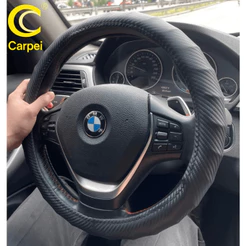 Capa Para Volante De Carro Antiderrapante Fibra de Carbono Universal 38cm Diversos Modelos