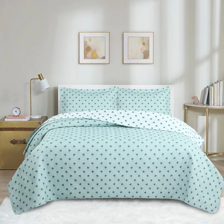 Kit Colcha  Coração Macio E Confortável, 100% Fibra De Poliéster Sonhare 3 Peças - Sultan em Oferta na Shopee
