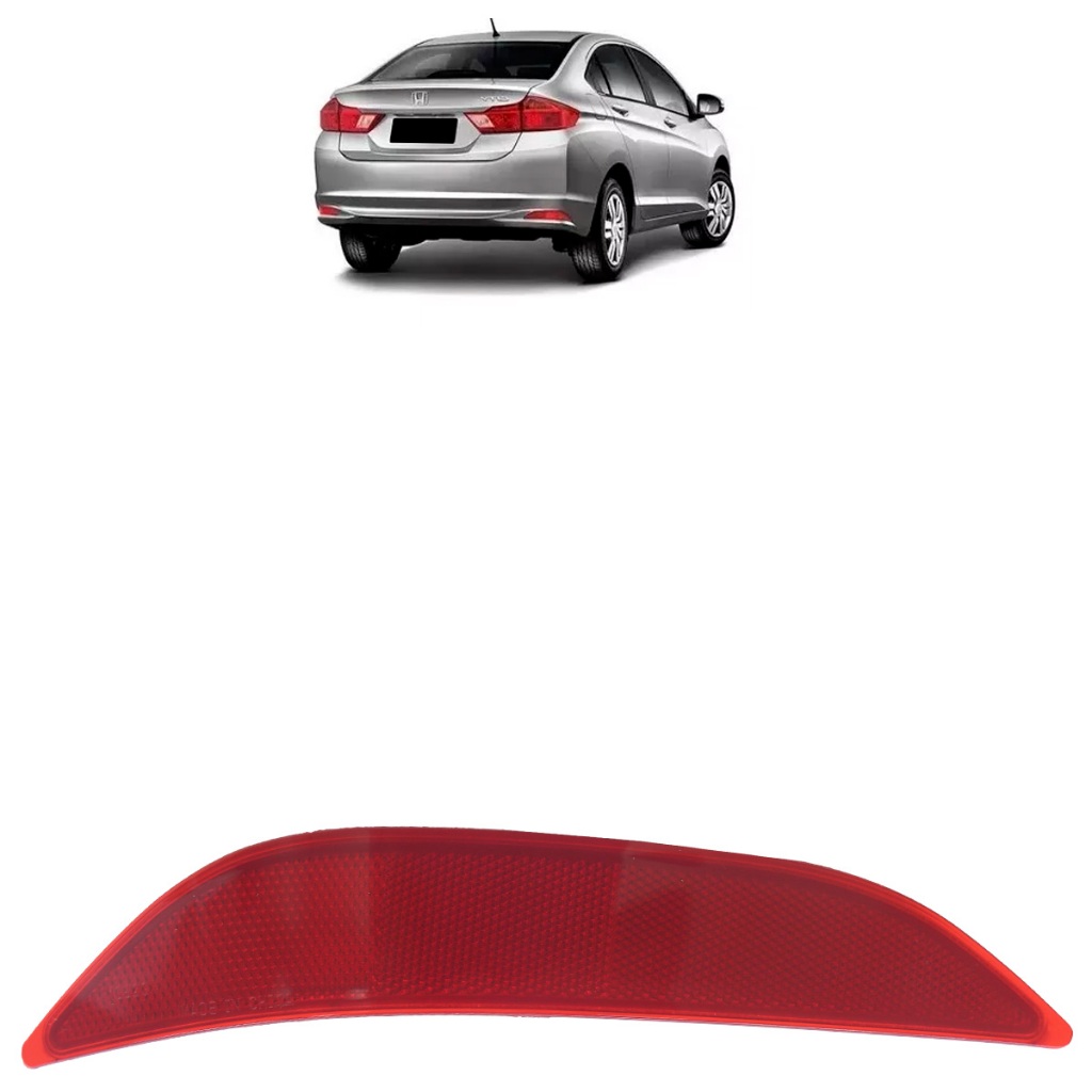 Refletor Parachoque Traseiro City 2015 2016 2017 2018 Rubi Lente Acrilico em Oferta na Shopee