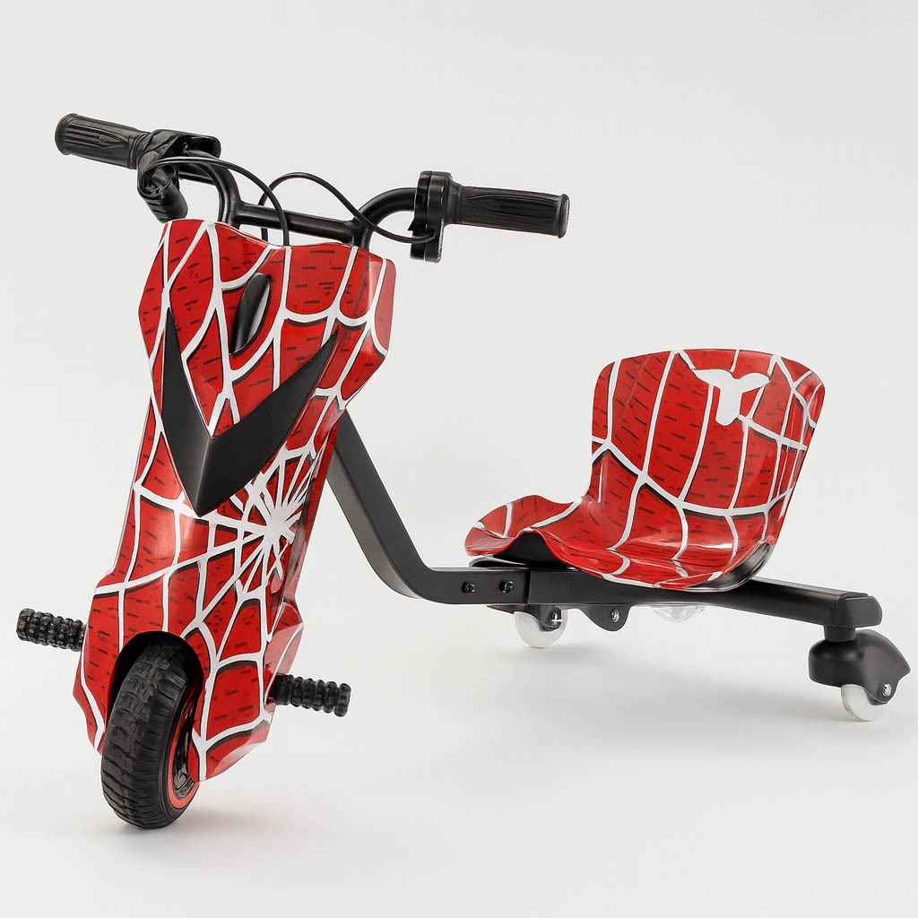 Triciclo Mini Moto Drift Elétrico 50 KG Infantil 20km/h 3 Velocidades Led Bateria Recarregável