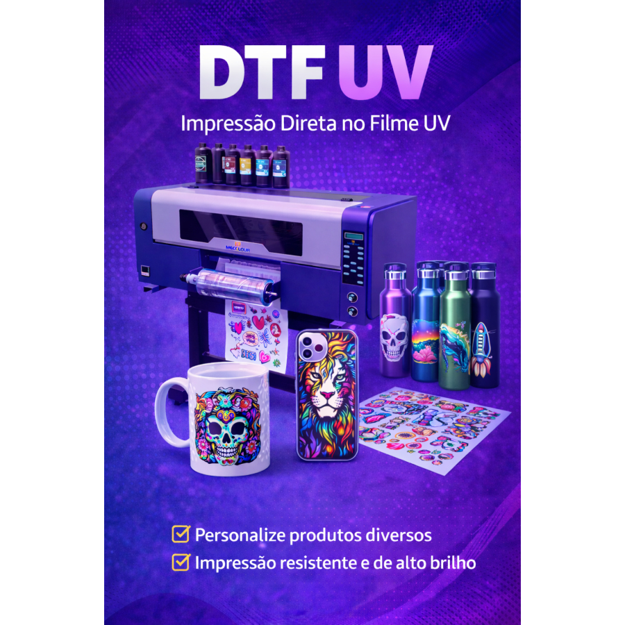 Folha DTF UV Pronto para Aplicar | Impressão UV Alta Qualidade