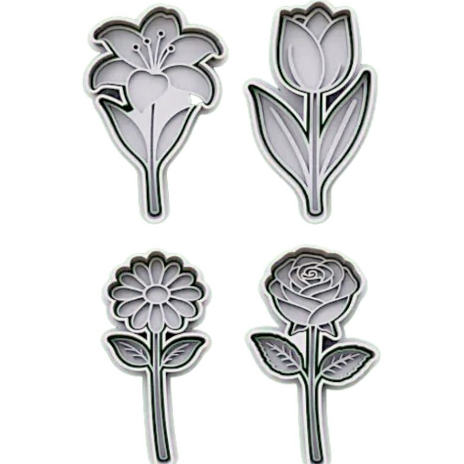 Cortador para Biscoito Decorado para Confeitaria Artesanato Flores Dia da Mulher, das Mães CT12453