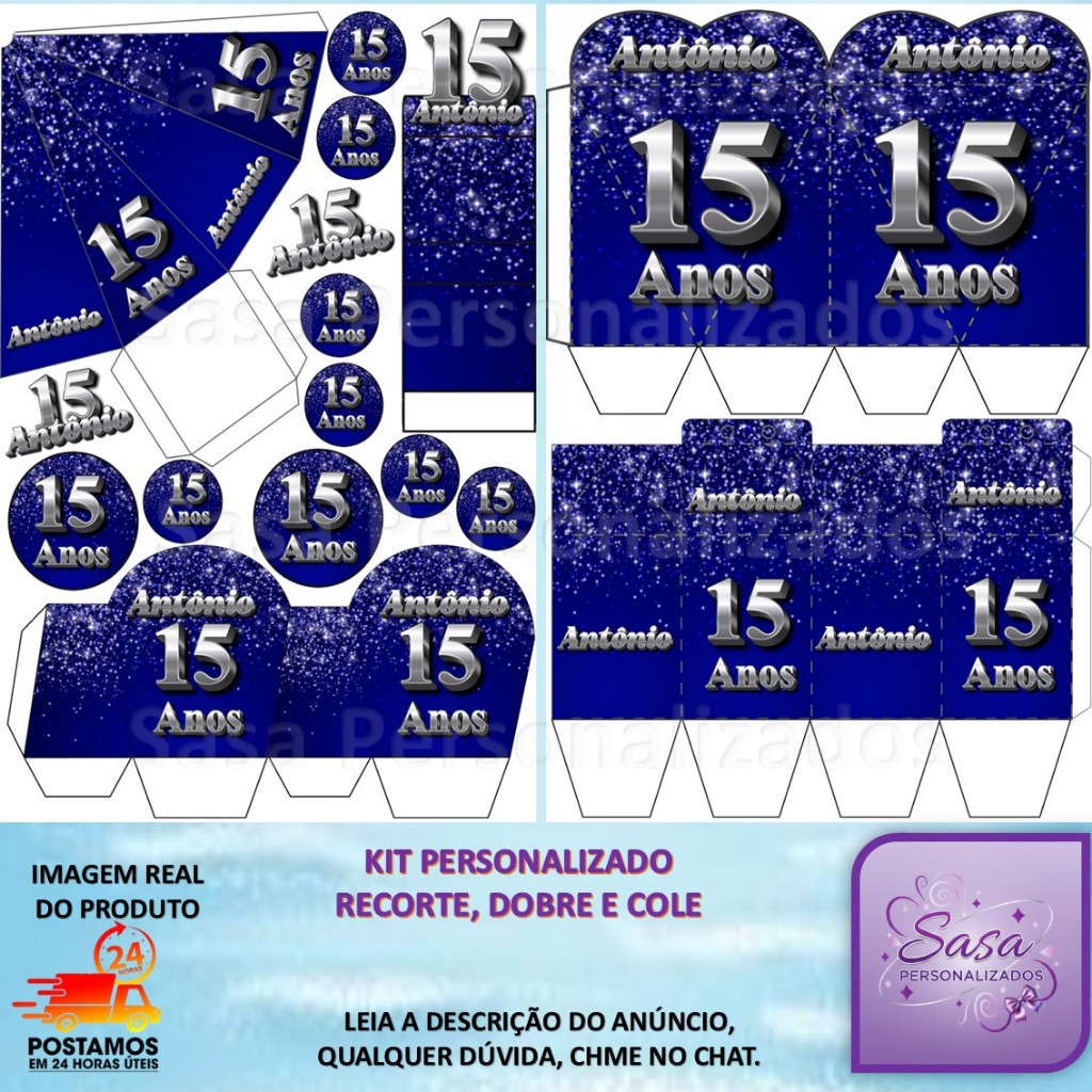 IDADE 15, 70, 30, 50, 80 ANOS LEMBRANCINHA KIT COM 80/160 ITENS COM OU SEM NOME  ENVIO RÁPIDO em Oferta na Shopee