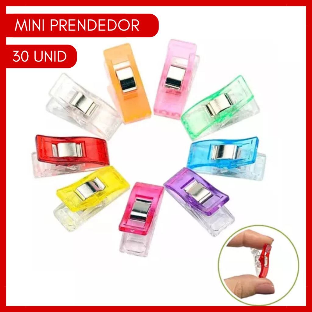 Kit 30 Mini Prendedor Tecido Clip Alinhava Costura Patchwork