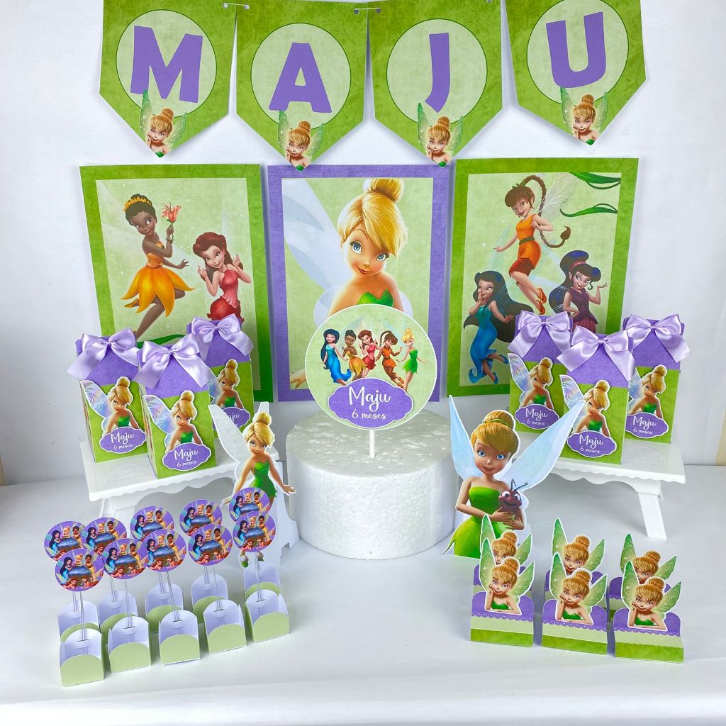 Kit só um bolinho Sininho, Tinker Bell - caixinha lembrancinha personalizadas, decoração aniversário