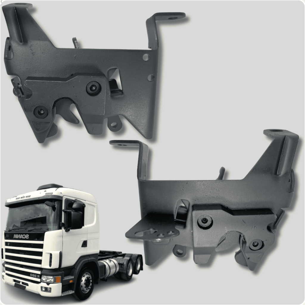 Par Fechadura Trinco Trava Inferior Pequena Da Grade Frontal Ld Le Capô Scania Série V Após 2009 G/R