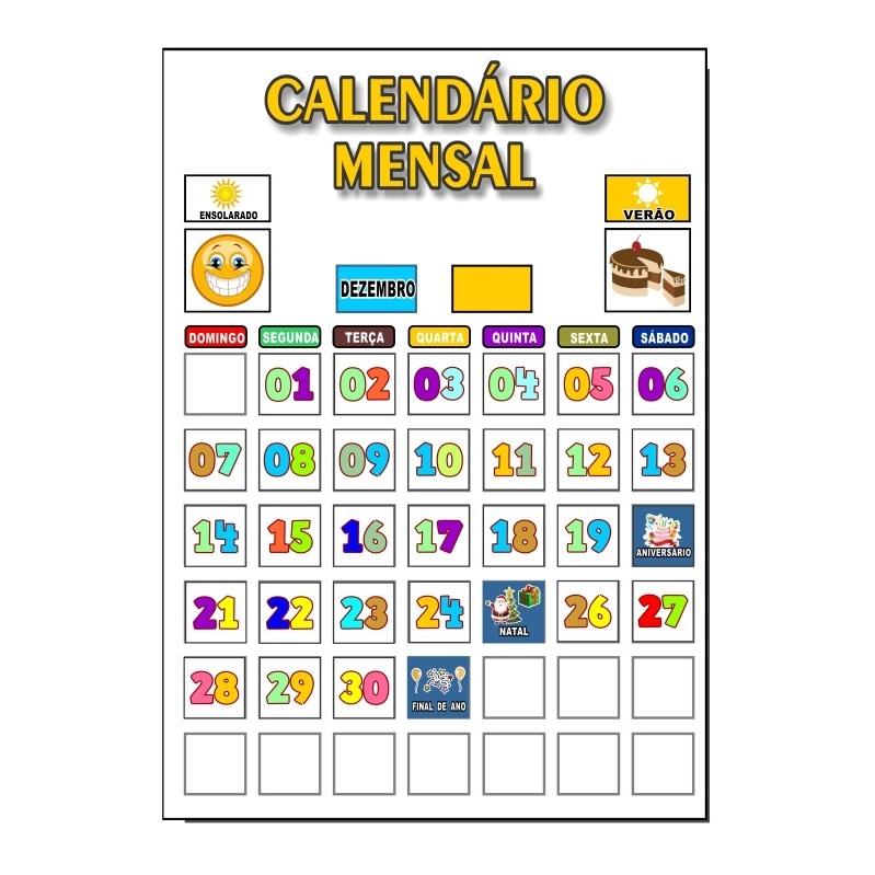 Calendário Educativo Infantil Imã Jogo Lúdico com mais de 70 Tags Magnéticas Organização e Aprendizado Branco