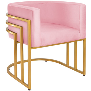 Poltrona decorativa para sala com almofada veludo macia base metálica Luxo 3 Ferros em Oferta na Shopee