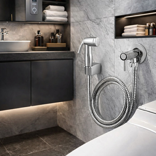 Ducha Higiênica Completa Inox Cromada Redonda Flexivél 1,2m Abs Premium Bonow Metais em Oferta na Shopee