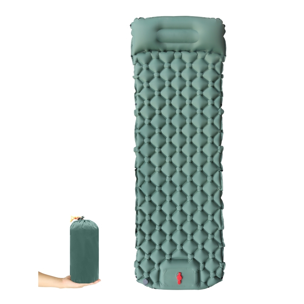 Colchão Inflável Automático Casal 190*60*5cm com Travesseiro Portátil para Acampamento em Oferta na Shopee
