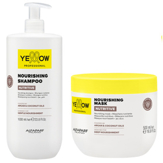 Kit Yellow Nutritive Alfaparf Shampoo 1 L e Máscara 500 ml Nutrição e Reparação para os Fios em Oferta na Shopee