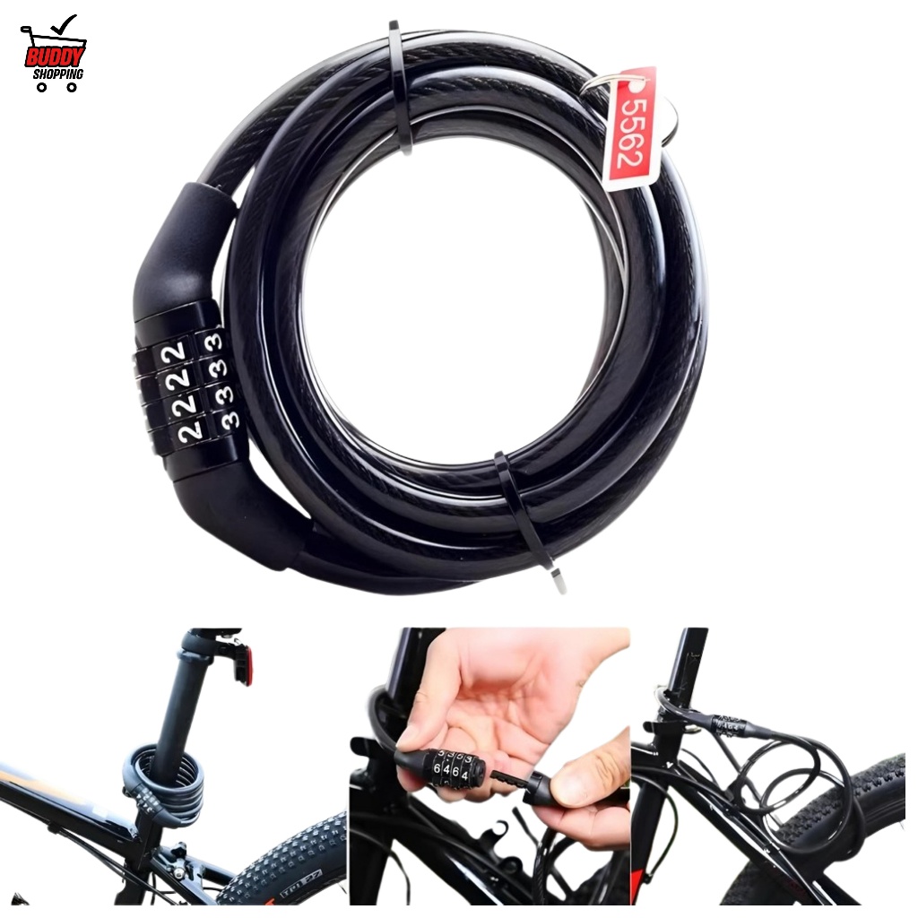 Cadeado Antifurto Bicicleta Senha 4 Dígitos Luatek LK-BL06 em Oferta na Shopee