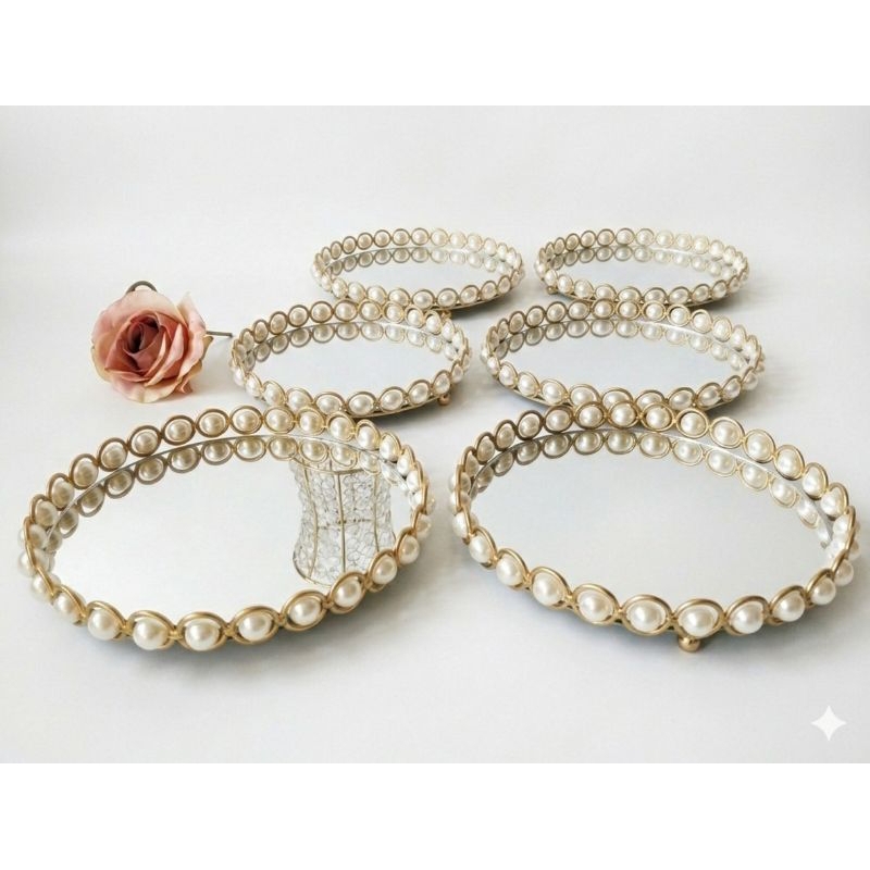 kit bandejas bordadas 6 peças em Oferta na Shopee