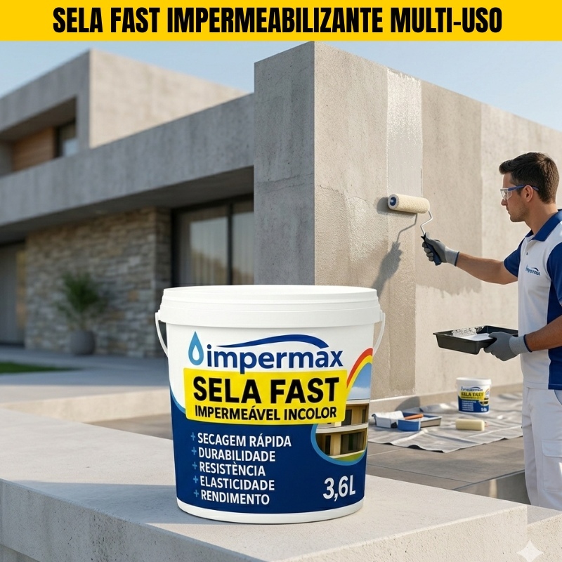 SELA FAST 3,6L impermeabilizante invisivel fácil de aplicar com secagem rapida -  rachadura pia ralo em Oferta na Shopee