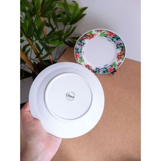 conjunto 2 pratos de sobremesa em porcelana floral