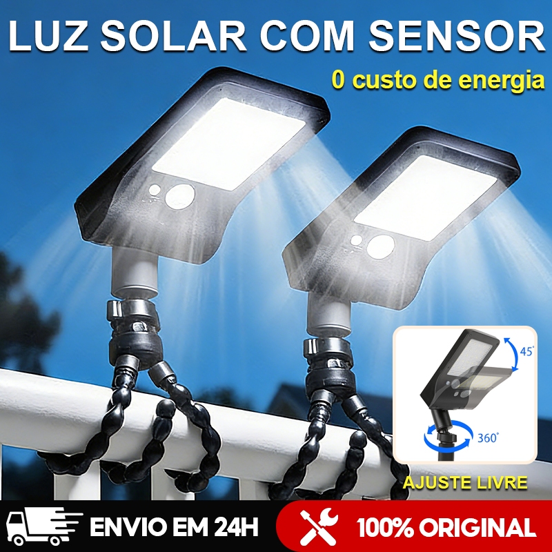 Luz De polvo Solar , Lâmpada Super Brilhante De 3 Modos Para Jardim , Parede LED À Prova D'água Com Sensor Corpo