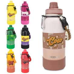 MODUS Garrafa Térmica Aço Inoxidável Isolado de água 1000ml Com Alça Paracord Com Alça e Base Emborrachada