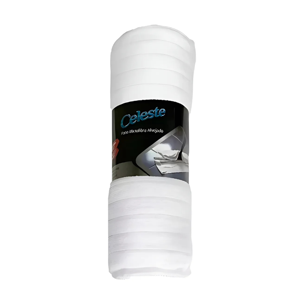 KIT PANO MICROFIBRA 3UN 80CMX50CM CELESTE BRANCO em Oferta na Shopee