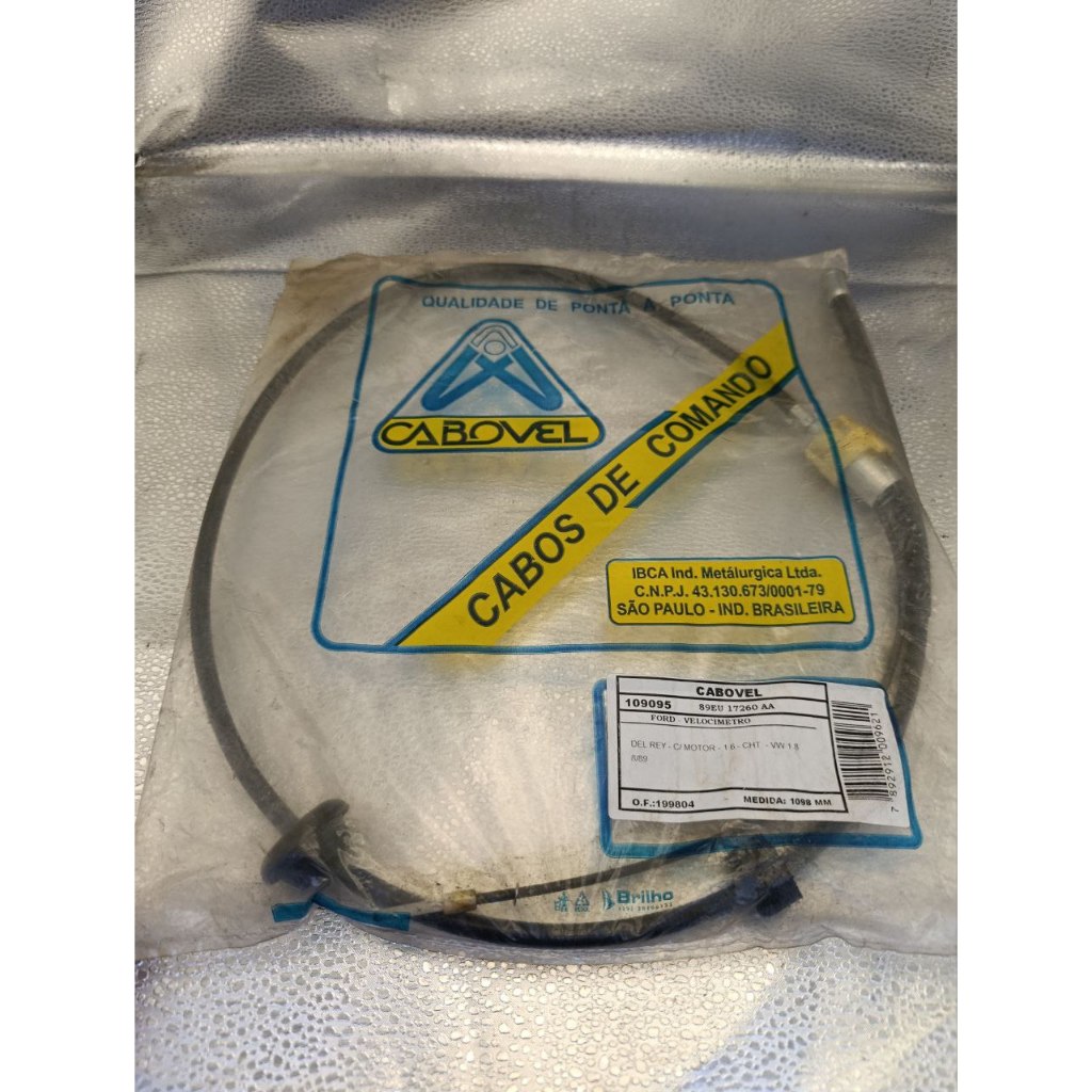 Cabo de Velocímetro Del Rey 90/91 Pampa 90 a 96 para 1.6 motor CHT Cabovel 109095 1130mm