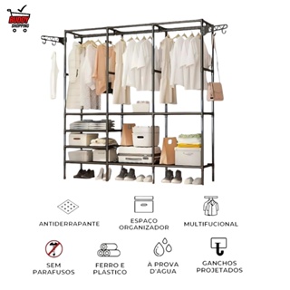 Arara Para Roupas Cabideiro Sapateira Organizador Multiuso em Oferta na Shopee