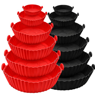 6 Forma de Silicone Antiaderente  para Airfryer Reutilizável Resistente a Altas Temperatura em Oferta na Shopee