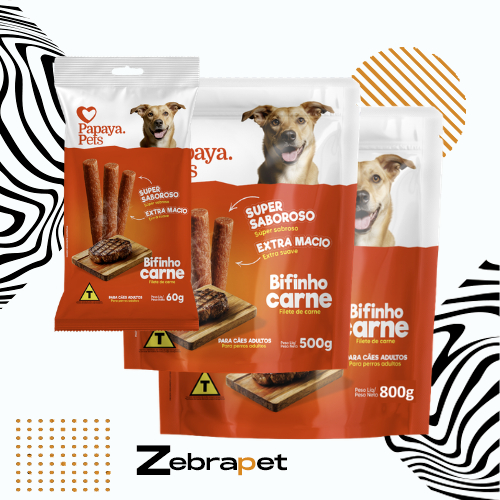 Papaya Pets Bifinho Palito Carne - Petiscos p/ Cães
