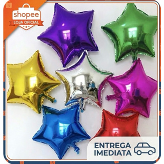 Kit 10 , 20, 30 ,50 Balão Metalizado ESTRELA 22 cm em Oferta na Shopee